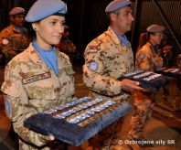 Udelenie medaile za mierovú službu v operácii UNFICYP príslušníkom Vojenskej polície 