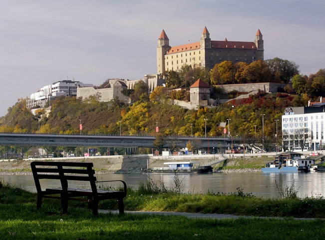 Bratislava castle over river Danube